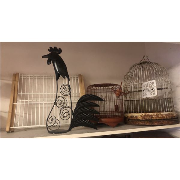 "Motherland Fort Salem" large group of decorative items - includes vintage bird cage/decorative meta