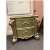 Image 1 : "Horror Show" - oversized gold finished 2 drawers night stands (approx 32 x 20 x 31 inches)
