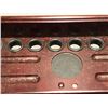 Image 2 : "Superhero Show" - Cherrywood finish billiards room pool cue stand (approx 29 x 9 x 31 inches)
