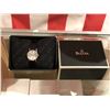 Image 2 : New Bulova lady's wrist watch w/black leather strap (new and box)