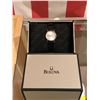 Image 2 : New Bulova lady's wrist watch w/black leather strap (new and box)