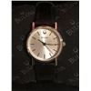 Image 1 : New Bulova lady's wrist watch w/black leather strap (new and box)