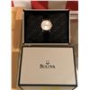 Image 2 : New Bulova lady's wrist watch w/black leather strap (new and box)
