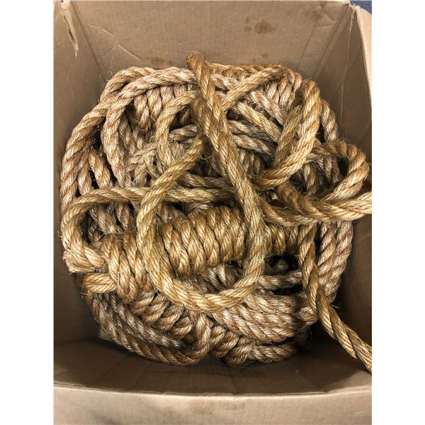 Box of burlap ropes