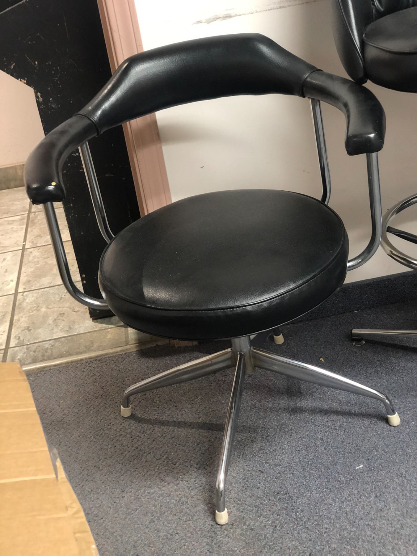 Rotating leather chair