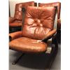 Image 2 : Set of 4 broken down designer leather chairs