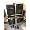 Image 1 : Large group of band speakers/table basis/light fixtures - includes 3 Traynor speakers and 1 Yorkvill