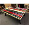 Image 1 : "Gabby Duran" - heavy duty table w/top made out of skis (29 1/2" x 32" x 18 1/2")