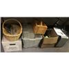 Image 1 : Group of misc. items - includes tools/hangings organizers/wine crate etc.