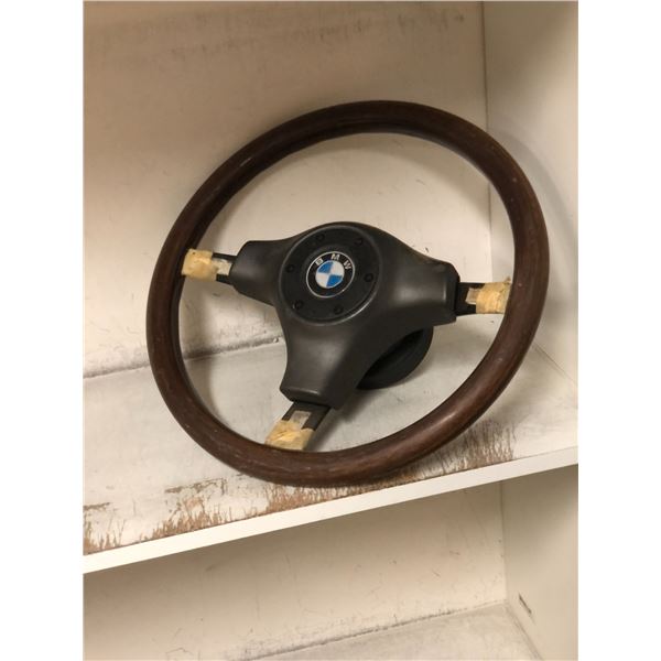 Vintage BMW car wooden sterling wheel