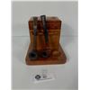 Image 1 : Vintage Leather Humidor & Pipe Stand with Pipes- Made in Italy for BIRKS