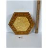 Image 1 : Hand Crafted Deco Box with Contents- Olympic PinsCanucksPlaying Cards Etc