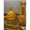 Image 2 : Vintage Art Deco Style Amber Glass Dresser Set in Wonderful Condition