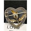 Image 3 : Vintage Sterling Silver Heart Brooch