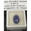 Image 2 : Natural Valuable Tanzanite 6.325  ct 14.92 x 9.33 x 5.08 mm Oval Cabochon- SI- Tanzania