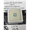 Image 2 : Natural Sky Blue Topaz 2.00ct 8.00x 6.18 x 3.99mm Emerald Cut, Loupe Clean Brazil