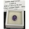 Image 2 : Dark Amethyst 2.55ct 9.60 x 7.53 x5.78mm Oval Cut- Loupe Clean- Africa- Untreated