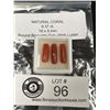 Image 1 : Natural Coral 9.37 ct 16 x5 mm Round Baguette Cut- High Luster
