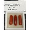 Image 2 : Natural Coral 9.37 ct 16 x5 mm Round Baguette Cut- High Luster