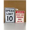 Image 1 : 2 Vintage Road Signs. Speed Limit and Fun Parking