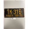 Image 1 : Vintage Idaho 1933 Truck Licence Plate