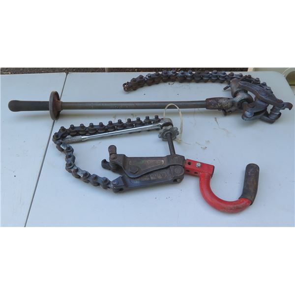Qty 2 Ridgid 228 & 246 In-Place Soil Pipe Cutters w/ Chain Attachment