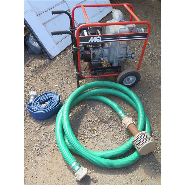 MQ MultiQuip  QP-202TH Rolling Contractor Pump  w/ Honda Motor & Hose
