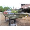 Image 2 : Aluma Craft Utility Boat w/ 2 Seats & Honda Four Stroke Outboard Engine 143"x47"x17"H