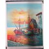 Image 1 : Fisherman's Wharf Artwork, Signed Peter M, Unframed 23"x27"