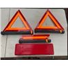 Image 1 : Qty 4 Strato-Flare Emergency Warning Triangle Flare Kits in Case