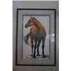 Image 1 : FRAMED WATERCOLOR ON PAPER, "UNTITLED", DEPICTING A HORSE STANDING W/HIS HEAD TURNED TO THE LEFT; SI