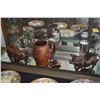 Image 1 : WOODEN BOAR FIGURES (MALE & FEMALE), WOOD MUG & HEART MIRROR (4 PCS)