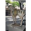 Image 1 : CHINESE ANTIQUE REPRODUCTION GLAZED POTTERY FIGURE OF A TANG STYLE HORSE ON WHITE PEDESTAL BASE (31"