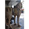 Image 2 : CHINESE ANTIQUE REPRODUCTION GLAZED POTTERY FIGURE OF A TANG STYLE HORSE ON WHITE PEDESTAL BASE (31"
