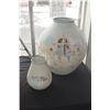 Image 1 : HAND PAINTED CERAMIC OVAL JAR W/HAND PAINTED SCENE OF A SOUTHWEST VILLAGE BY RED LINE STUDIOS (9" & 