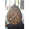 Image 1 : SOUTH AFRICAN UKHAMBA TRIBAL WOVEN COVERED BASKET W/NOKUTHULA DIODLO OF PEAR FORM DECORATED W/WOVEN 