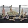 Image 1 : RETRO BATHING BEAUTY BEACH GIRL FIGURINES & FAUX CLAM SHELL (9 PCS)