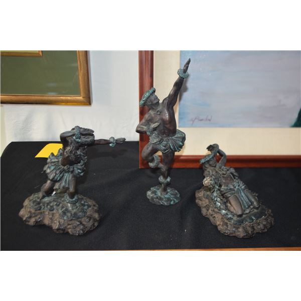 BRONZE HULA STATUARY (3 PCS)