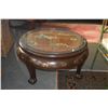 Image 1 : ROUND CHINESE COROMANDEL STYLE COFFEE TABLE W/GLASS (33")