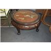 Image 3 : ROUND CHINESE COROMANDEL STYLE COFFEE TABLE W/GLASS (33")