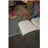 Image 3 : BAMBOO STYLE CAST ALUMINUM SIDE CHAIRS W/UPHOLSTERED SEATS (4 PCS)