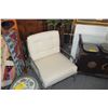 Image 1 : BAMBOO STYLE CAST ALUMINUM ARM CHAIRS W/UPHOLSTERED SEATS & PILLOW BACKS (3 PCS)