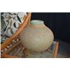 Image 1 : CERAMIC POT W/LATTICED WOVEN STRAW OVERLAY
