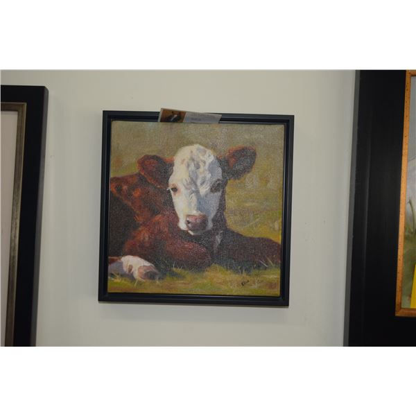 FRAMED OIL ON CANVAS, "BABY FACE"; SIGNED CLEO (CLEO LUTHER FORBES) (11" X 11")