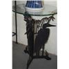 Image 1 : METAL HERON PEDESTAL TABLE W/GLASS TOP (19")