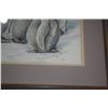 Image 2 : FRAMED WATERCOLOR, "EMPEROR PENGUINS"; SIGNED (20 1/4" X 23 2/4")