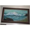 Image 1 : FRAMED OIL ON CANVAS, SEASCAPE; UNSIGNED (55 1/2" X 31 1/2")