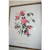 Image 1 : FRAMED ENGLISH BOTANICAL WATERCOLOR ON PAPER, CAMELLIA JAPONICA "THE CZAR", DEPICTING A DEEP PINK FL