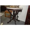 Image 1 : 28" ROUND VICTORIAN ENTRY TABLE W/WHITE MARBLE TOP