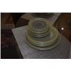 Image 8 : CRANBERRY GLASS PEDESTAL BOWL W/BUTTERFLY MOTIF (18 1/2")